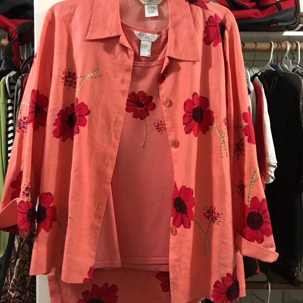 Three piece skirt, jacket, tank